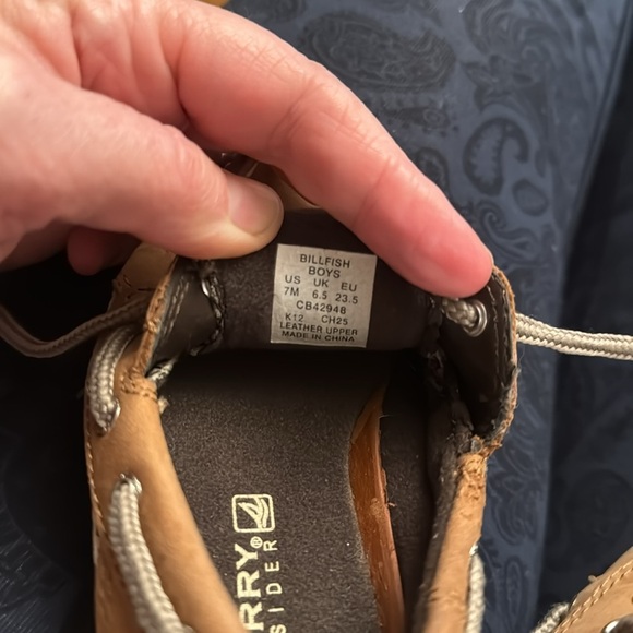 Sperry Billfish boys tan loafers size 7M - Picture 6 of 6